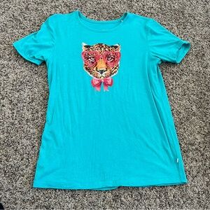 Posh Peanut Leopard With Heart Glasses T-shirt - Kimora - Size 12Y
